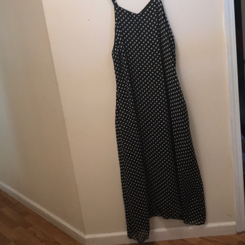 Polka dot maxi dress with pockets